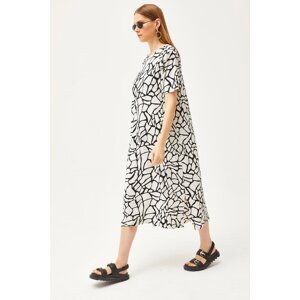 Olalook Cress Ecru Side Slit Oversize Cotton Dres