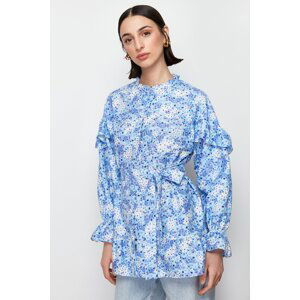 Trendyol Light Blue Floral Woven Tunic