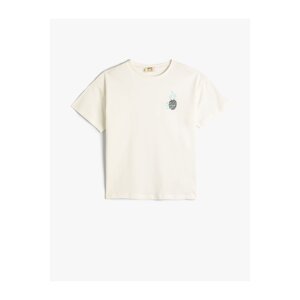 Koton T-Shirt Pineapple Print Crew Neck Short Sleeve Cotton