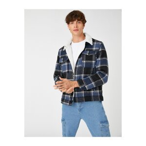 Koton Pocket Jacket Collar Detailed Checkered