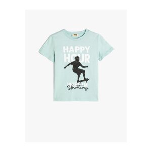 Koton T-Shirt Skateboard Printed Short Sleeve Cotton