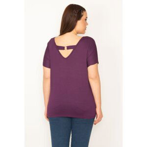 Şans Women's Plus Size Damson Decollete Viscose Tunic