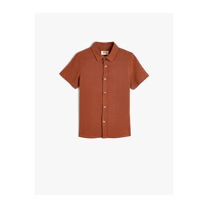 Koton Basic Shirt Short Sleeved Classic Collar Cotton