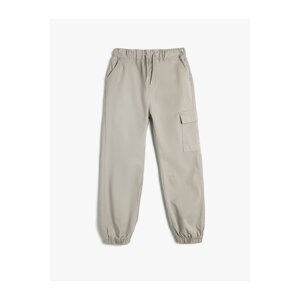 Koton Cargo Jogger Trousers With Pocket Tie Waist