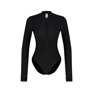 Trendyol Black Zipper Long Sleeve Regular Swimsuit