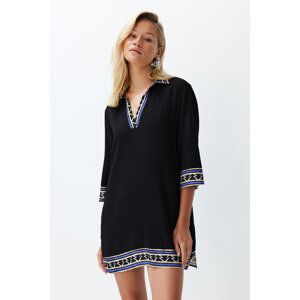 Trendyol Black Wide Fit Mini Woven Beach Dress