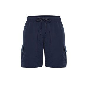 Trendyol Navy Blue Cargo Pocket Standard Length Marine Shorts