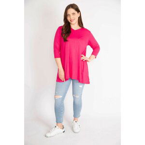 Şans Women Fujiya Plus Size V Neck Capri Sleeve Tunic 65n36342