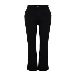 Trendyol Curve Black Button Detailed Spanish Leg Jeans