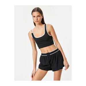 Koton Sports Bra Covered Strap Window Detailed Color Contrast