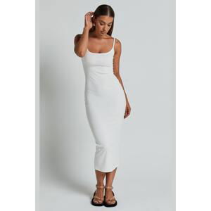 Madmext White Strap Camisole Basic Dress