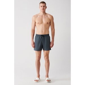 Avva Men's Anthracite Quick Dry Standard Size Flat Swimwear Marine Shorts