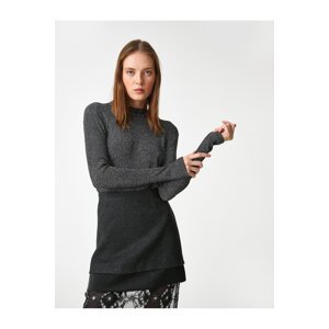 Melis Ağazat X Koton - Glitter Stand Collar Sweater