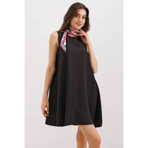 Bigdart 2444 Mini Linen Dress - Black