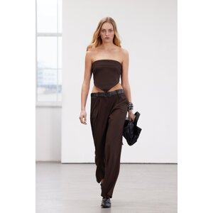 Trendyol Limited Edition Brown Belted Woven Trousers