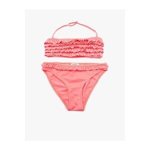 Koton Girl's Red Frill Detailed Bikini Set
