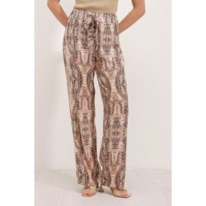 Bigdart 6523 Patterned Wide Leg Trousers - Cream