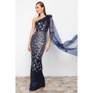 Trendyol Multi Color Sleeve Detail Sequin Long Elegant Evening Dress
