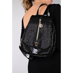 LuviShoes TENSE Black Sequin Women's Backpack