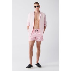 Avva Men's Light Pink Quick Dry Standard Size Flat Swimwear Marine Shorts