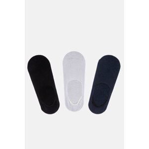 Avva Men's Navy Blue-Black 3-Piece Ballet Socks
