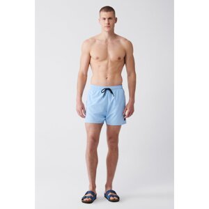 Avva Men's Light Blue Quick Dry Standard Size Plain Swimwear Marine Shorts