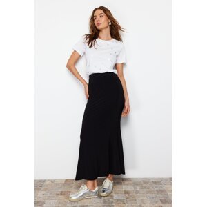 Trendyol Black Fish-Shaped Flexible Maxi Skirt