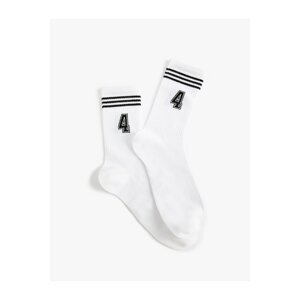 Koton College Themed Patterned Tennis Socks