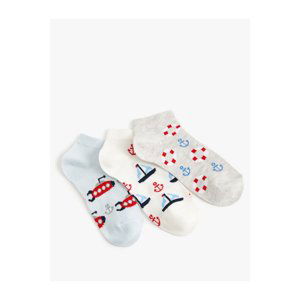 Koton 3-Piece Marine Printed Socks Set