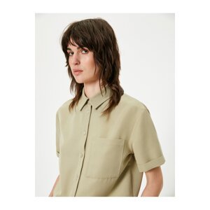 Koton Shirt Pocket Short Sleeve Modal Blended
