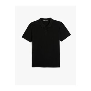 Koton Polo Neck T-Shirt Slim Fit Buttoned Short Sleeve