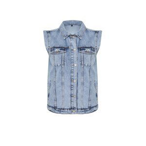 Trendyol Curve Light Blue Denim Vest