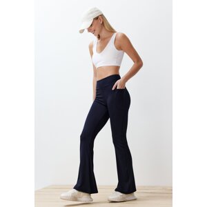 Trendyol Navy Blue Scuba/Submersible Fabric Relaxed Fit Spanish Leg Knitted Sports Sweatpants