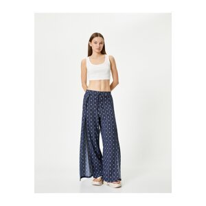 Koton Double Breasted Trousers Ethnic Patterned Tie Side Slit