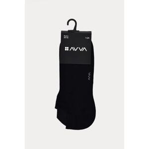 Avva Men's Black Crewneck Socks