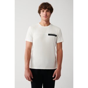 Avva Men's Ecru Soft Touch Crew Neck Printed Standard Fit Regular Fit T-shirt
