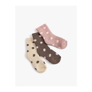 Koton 3-Piece Polka Dot Terry Socks Set Patterned