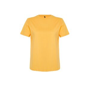 Trendyol Curve Orange Slit and Gather Detailed Boyfriend Knitted T-shirt