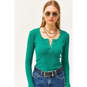 Olalook Women's Emerald Green Popped Camisole Blouse