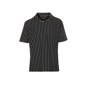 Trendyol Black Regular/Normal Cut Striped Textured Polo Collar T-shirt