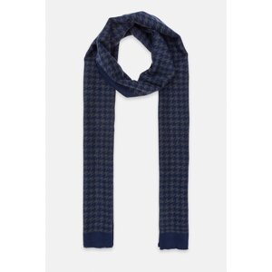 Avva Men's Dark Navy Blue Patterned Shawl