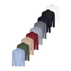 SET OF NINE G783 DEWBERRY JUDGE COLLAR SHIRT-BLACK-WHITE-NAVY-BURGUNDY-BLUE-KHAKI-BEIGE-ANTHRACITE-GREY