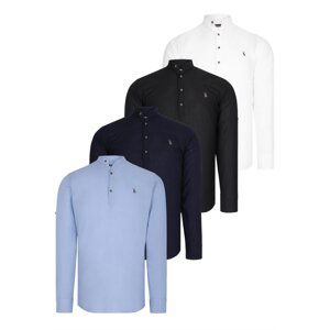 SET OF FOUR G783 DEWBERRY JUDGE COLLAR SHIRT-BLACK-WHITE-NAVY-BLUE