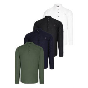 SET OF FOUR G783 DEWBERRY JUDGE COLLAR SHIRT-BLACK-WHITE-NAVY-KHAKI