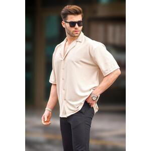 Madmext Beige Men's Short Sleeve Shirt 6736