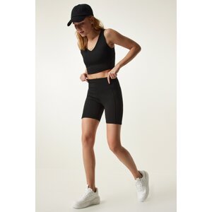 Happiness İstanbul Black Pocket Knitted Cycling Tights