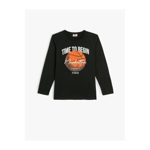 Koton T-Shirt Basketball Printed Long Sleeve Crew Neck Cotton