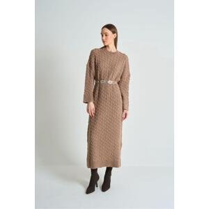 Laluvia Mink Hair Knitted Thick Knitwear Dress