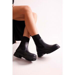 Shoeberry Women's Freyja Black Genuine Leather Boots Boots From Black Genuine Leather.