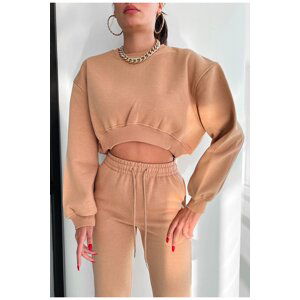 Laluvia Camel Premium Raised Tracksuit Set